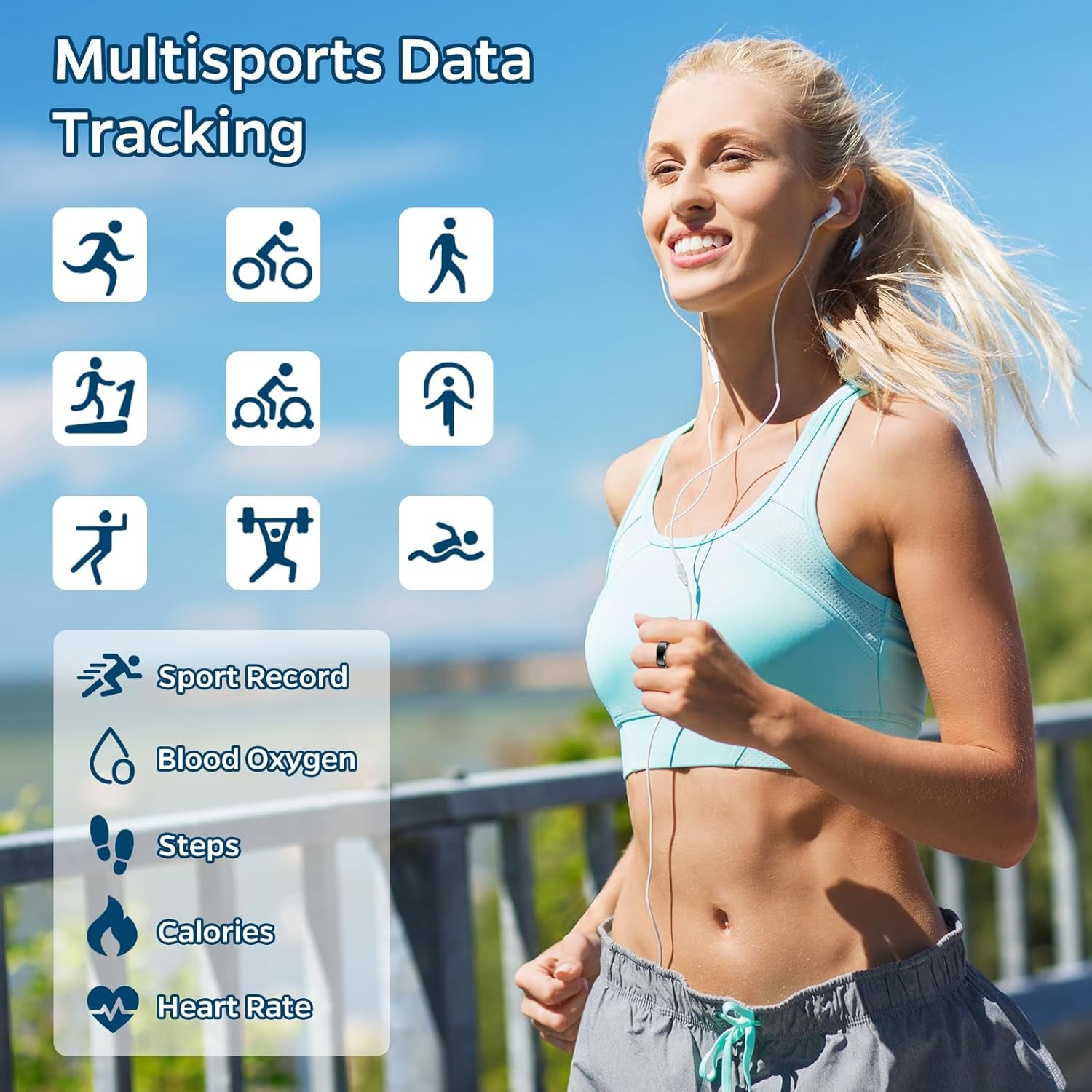 Smart Ring Health Tracker - Black