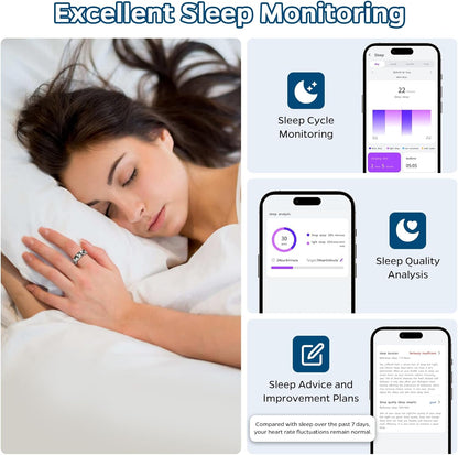 Smart Ring Health Tracker - Silver