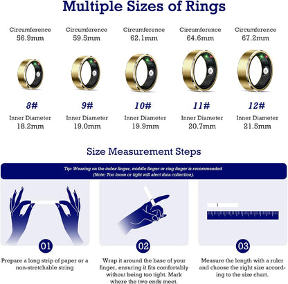 Smart Ring Health Tracker - Gold